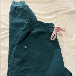 FIGS High Waisted Zamora Scrub Pants Caribbean Blue